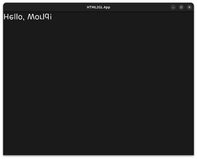 2026-05-08 — First native window, garbled glyphs