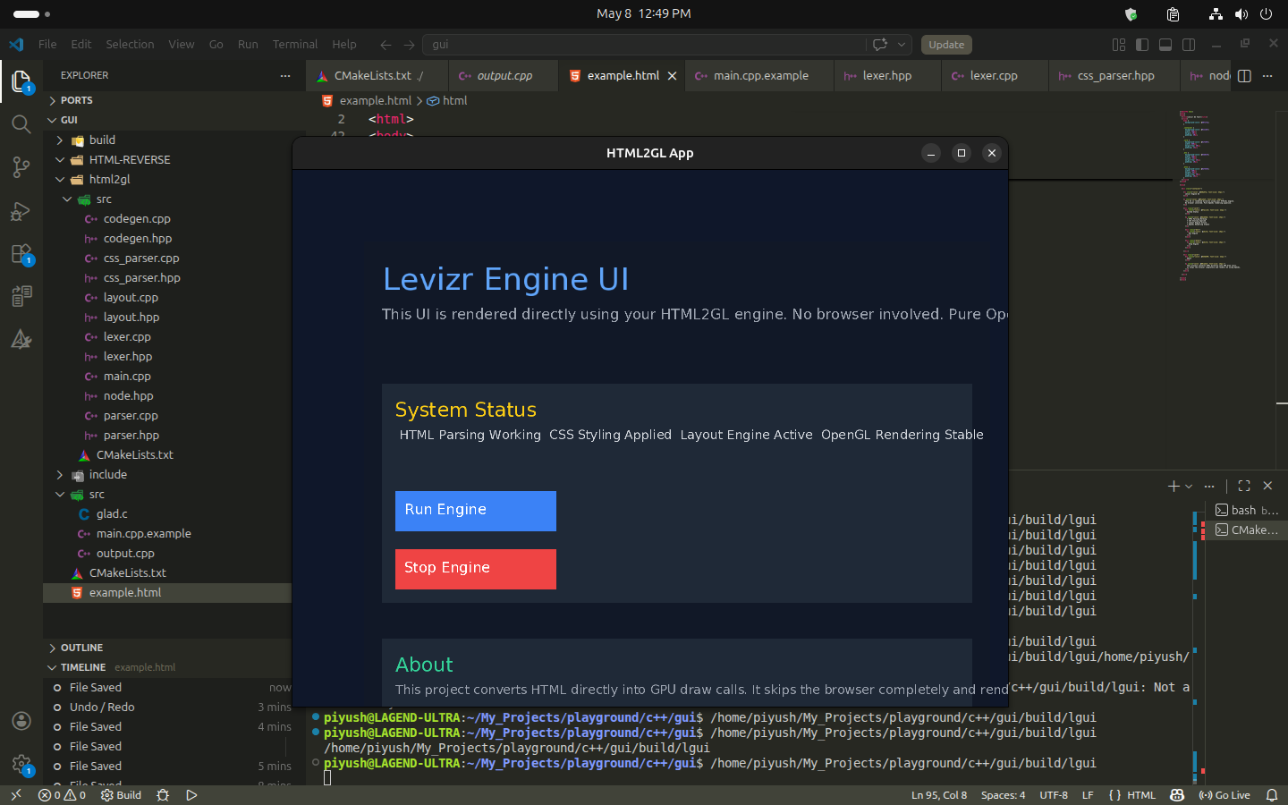 2026-05-08 — Levizr Engine UI dashboard